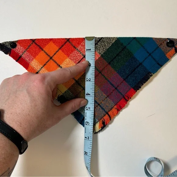 Autumn Rainbow Dog Bandana |  Lets Get Cozy Snap On Pet Cat Accessory | Size XS - Picture 5 of 6